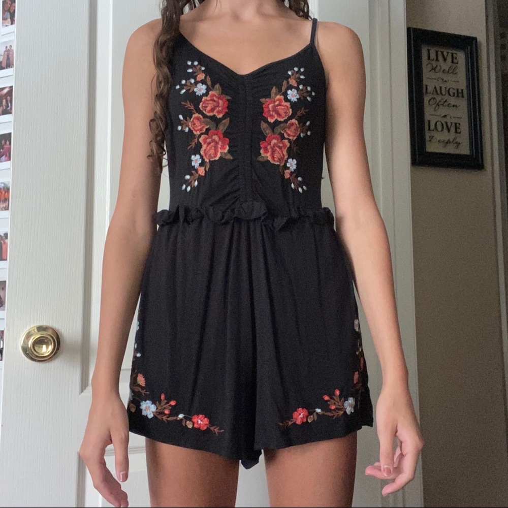 Floral american eagle romper